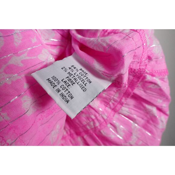 New Tuckernuck Juliet Dunn Orchid Flower Lurex Flared Sleeve Dress Size 3 1885-Y - Picture 13 of 15